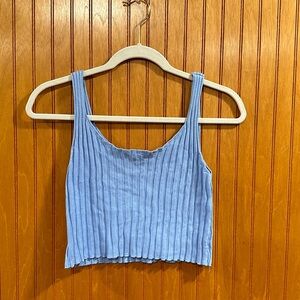 blue crop tank